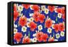 Poppies (Pattern)-Maria Rytova-Framed Stretched Canvas