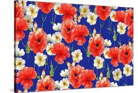 Poppies (Pattern)-Maria Rytova-Stretched Canvas