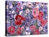 Poppies & Sweet Peas Pattern-Light-Carissa Luminess-Stretched Canvas