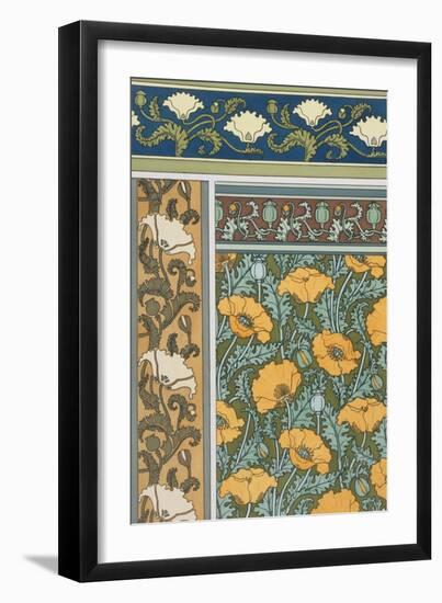 Poppies Wallpaper, Chromo-Lithograph, London, England, 1897-Eugene Grasset-Framed Giclee Print