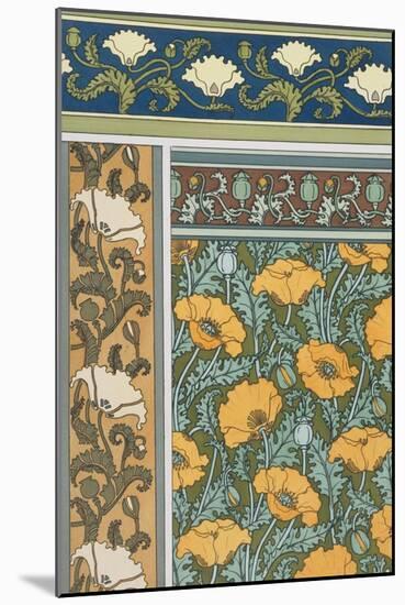 Poppies Wallpaper, Chromo-Lithograph, London, England, 1897-Eugene Grasset-Mounted Giclee Print