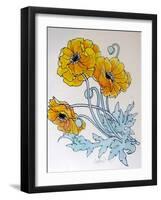 POPPIES watercolour-Linda Arthurs-Framed Giclee Print