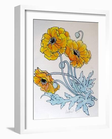 POPPIES watercolour-Linda Arthurs-Framed Giclee Print