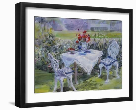 Poppies & white cloth, 1997-Sue Wales-Framed Giclee Print