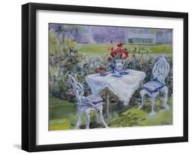Poppies & white cloth, 1997-Sue Wales-Framed Giclee Print