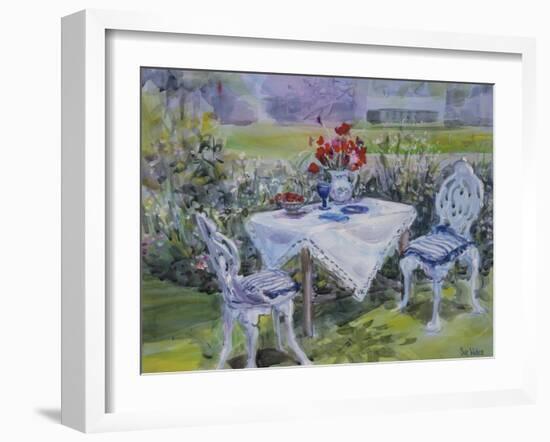 Poppies & white cloth, 1997-Sue Wales-Framed Giclee Print