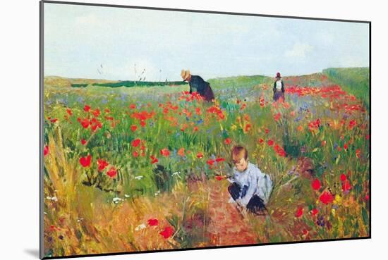 Poppies-Mary Cassatt-Mounted Premium Giclee Print