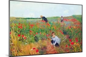 Poppies-Mary Cassatt-Mounted Premium Giclee Print