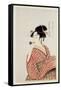 Poppin O Fuku Onna-Utamaro-Framed Stretched Canvas