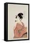 Poppin O Fuku Onna-Utamaro-Framed Stretched Canvas
