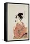 Poppin O Fuku Onna-Utamaro-Framed Stretched Canvas