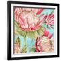 Popping King Protea I-Alex Black-Framed Art Print