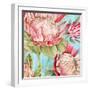 Popping King Protea I-Alex Black-Framed Art Print