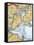 Popple's Map of New York City and the Surrounding Area, 1733-null-Framed Stretched Canvas