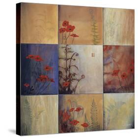 Poppy and Fern Nine Patch-Don Li-Leger-Stretched Canvas