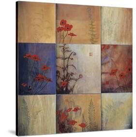 Poppy and Fern Nine Patch-Don Li-Leger-Stretched Canvas