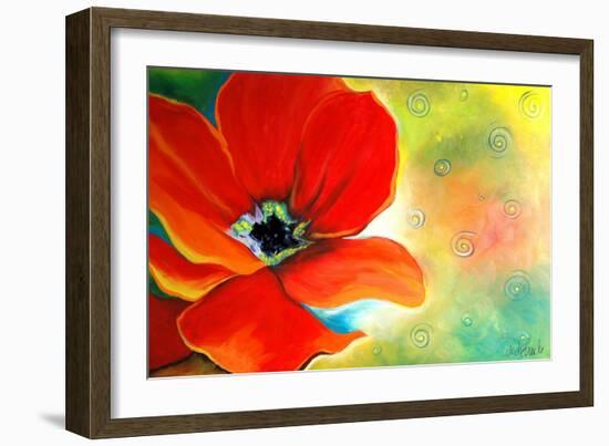 Poppy and Swirls-Jennifer Redstreake Geary-Framed Art Print