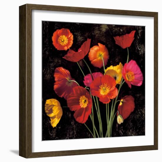 Poppy Bouquet II-John Seba-Framed Art Print