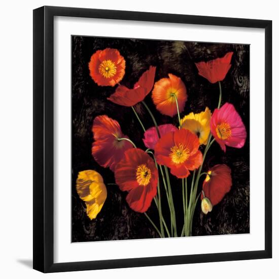 Poppy Bouquet II-John Seba-Framed Art Print