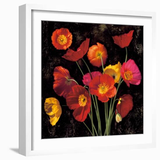 Poppy Bouquet II-John Seba-Framed Art Print