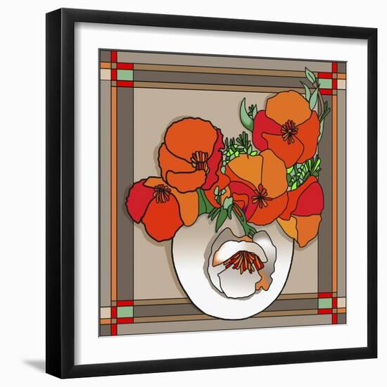 Poppy Bowl-Howie Green-Framed Giclee Print