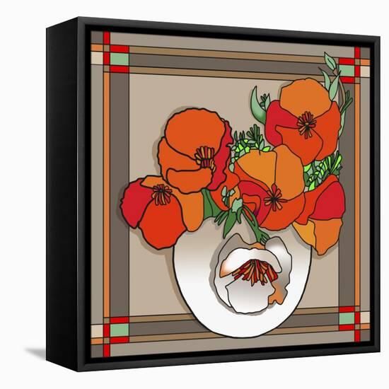 Poppy Bowl-Howie Green-Framed Stretched Canvas