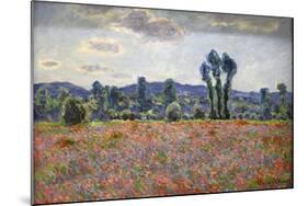 Poppy Field, 1887-Claude Monet-Mounted Giclee Print