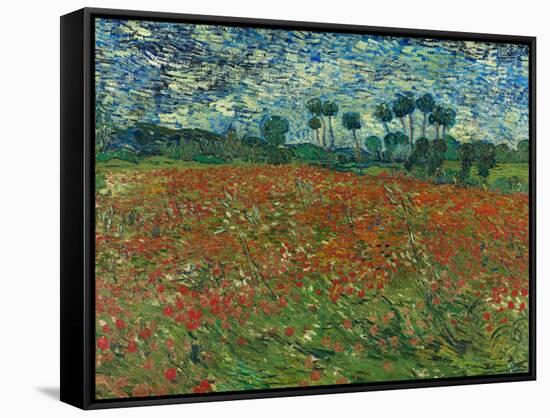 Poppy field. 1890-Vincent van Gogh-Framed Stretched Canvas