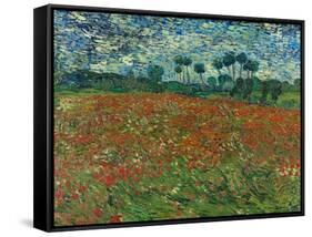 Poppy field. 1890-Vincent van Gogh-Framed Stretched Canvas