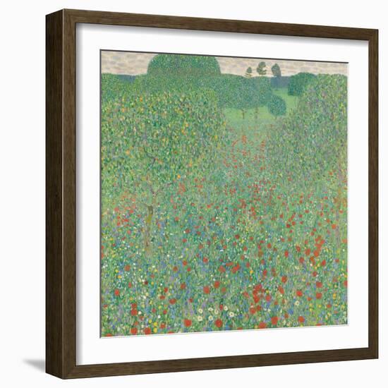 Poppy field, 1907-Gustav Klimt-Framed Giclee Print