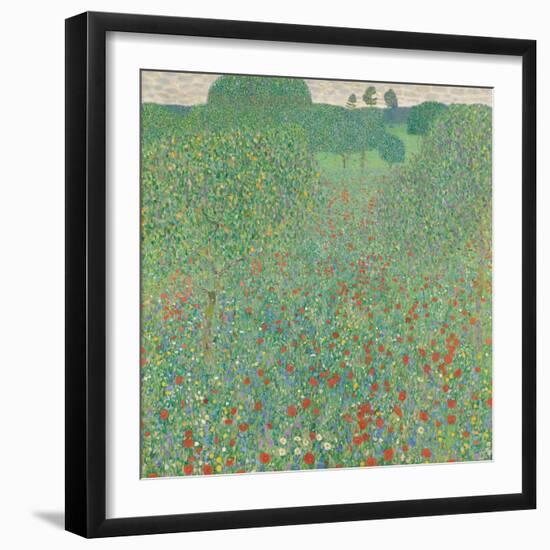 Poppy field, 1907-Gustav Klimt-Framed Giclee Print