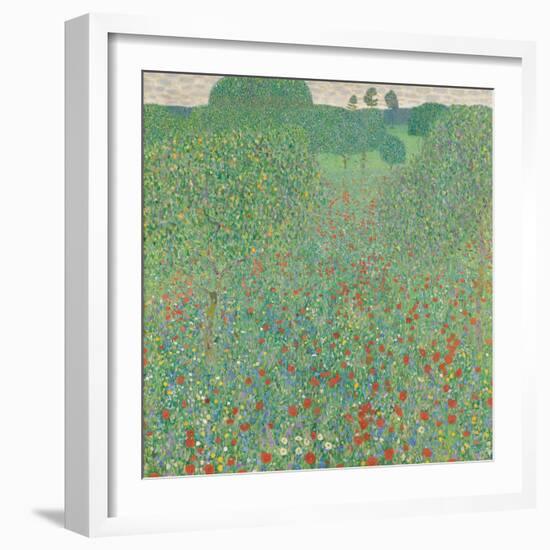 Poppy field, 1907-Gustav Klimt-Framed Giclee Print