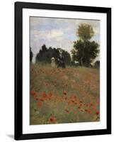 Poppy Field at Argenteuil, c.1873-Claude Monet-Framed Giclee Print