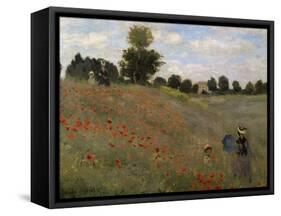 Poppy Field at Argenteuil, c.1873-Claude Monet-Framed Stretched Canvas