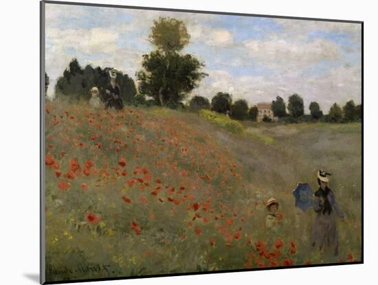 Poppy Field at Argenteuil, c.1873-Claude Monet-Mounted Premium Giclee Print