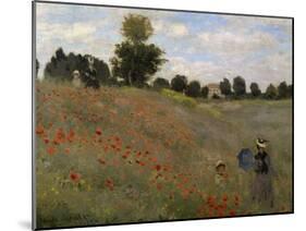 Poppy Field at Argenteuil, c.1873-Claude Monet-Mounted Giclee Print