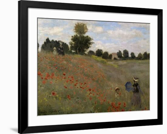 Poppy Field at Argenteuil, c.1873-Claude Monet-Framed Giclee Print