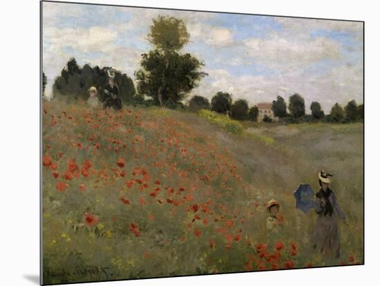 Poppy Field at Argenteuil, c.1873-Claude Monet-Mounted Giclee Print