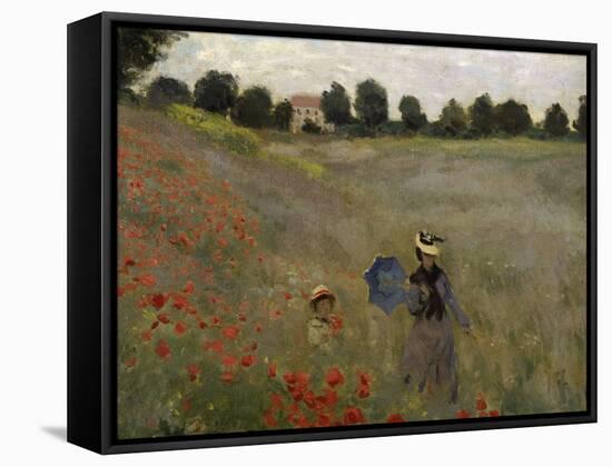 Poppy Field at Argenteuil, c.1873-Claude Monet-Framed Stretched Canvas