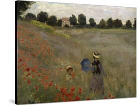 Poppy Field at Argenteuil, c.1873-Claude Monet-Stretched Canvas