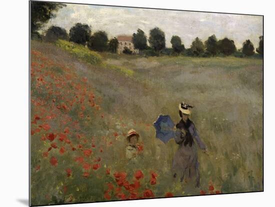 Poppy Field at Argenteuil, c.1873-Claude Monet-Mounted Giclee Print