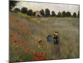Poppy Field at Argenteuil, c.1873-Claude Monet-Mounted Giclee Print