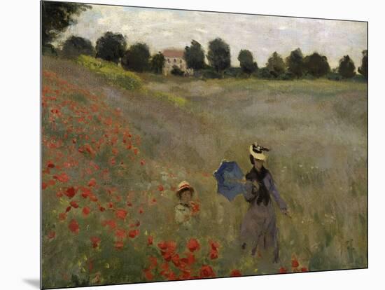 Poppy Field at Argenteuil, c.1873-Claude Monet-Mounted Giclee Print