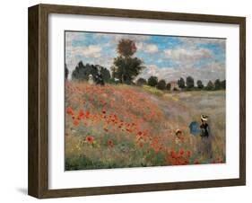 Poppy Field (Detail)-Claude Monet-Framed Art Print