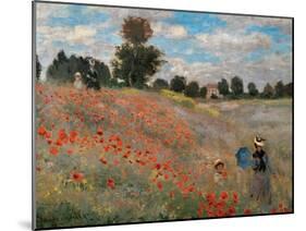 Poppy Field (Detail)-Claude Monet-Mounted Art Print