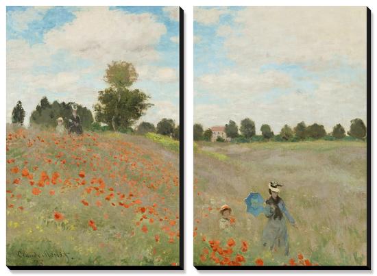 Poppy Field, Near Argenteuil, c.1873-Claude Monet-Framed Stretched Canvas