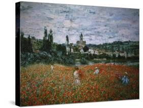 Poppy Field Near Vetheuil-Claude Monet-Stretched Canvas