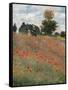 Poppy Field-Claude Monet-Framed Stretched Canvas