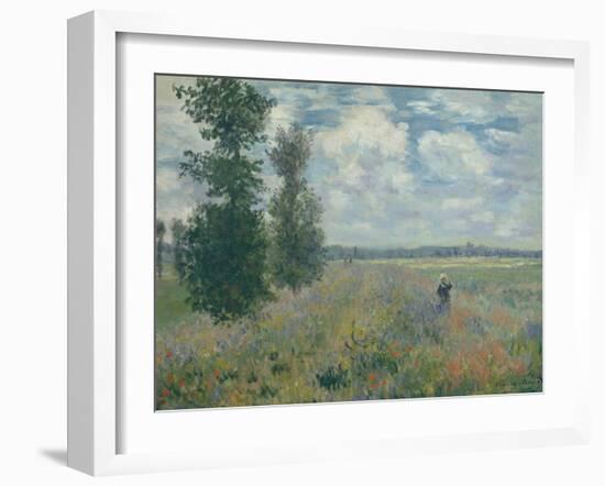 Poppy Fields Near Argenteuil, 1875-Claude Monet-Framed Giclee Print