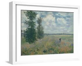 Poppy Fields Near Argenteuil, 1875-Claude Monet-Framed Giclee Print
